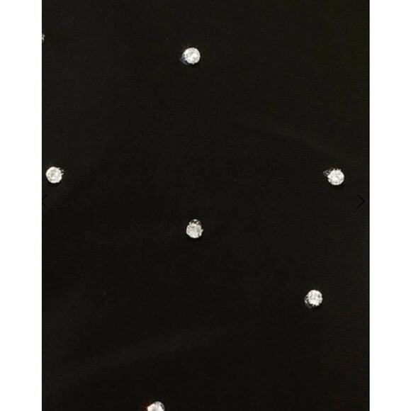 Mac Duggal Rhinestone One Shoulder Asymmetrical Black Midi Cocktail Dress 12 NEW - Picture 6 of 7